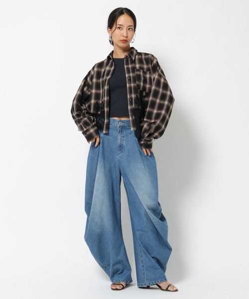BAYFLOW(ベイフロー)の「【HEREIAM】レースコンビチェックシャツ(シャツ/ブラウス・レディース・ブラック系/ブラウン系・FREE)」の14枚目の写真