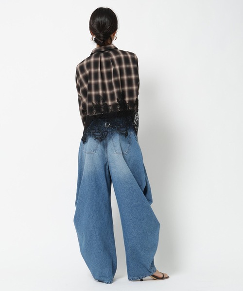 BAYFLOW(ベイフロー)の「【HEREIAM】レースコンビチェックシャツ(シャツ/ブラウス・レディース・ブラック系/ブラウン系・FREE)」の15枚目の写真