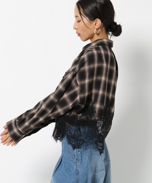 BAYFLOW(ベイフロー)の「【HEREIAM】レースコンビチェックシャツ(シャツ/ブラウス・レディース・ブラック系/ブラウン系・FREE)」の17枚目の写真