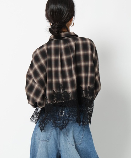 BAYFLOW(ベイフロー)の「【HEREIAM】レースコンビチェックシャツ(シャツ/ブラウス・レディース・ブラック系/ブラウン系・FREE)」の20枚目の写真
