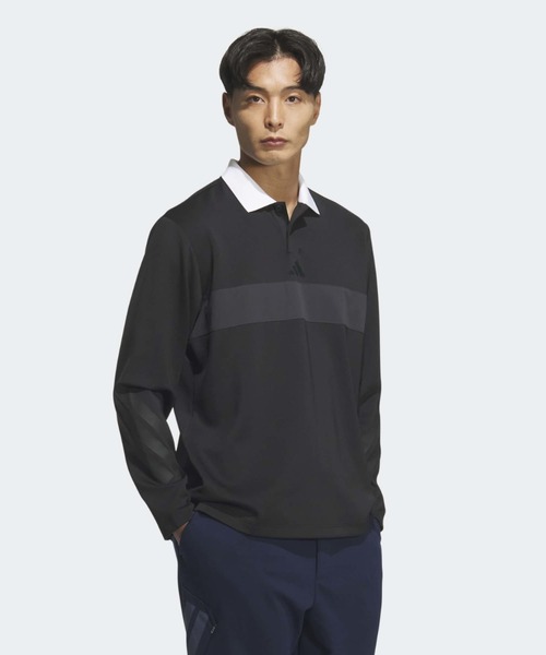 adidas（アディダス）の「ポロシャツ 長袖【adidas Golf/アディダスゴルフ】（ポロシャツ・メンズ・ブラック・X-LARGE/SMALL/MEDIUM/XX-LARGE/LARGE）」の3枚目の写真