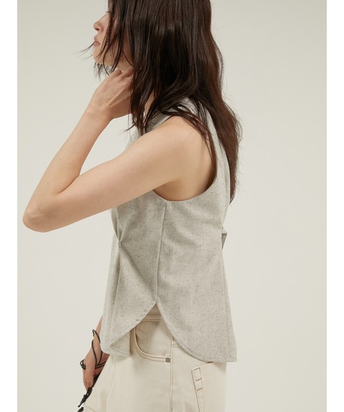 LA PEAU DE GEM(ラポドゥジェム)の「【LA PEAU DE GEM】 tuck c/n tops / タッククルーネックトップス(その他トップス・レディース・ブラウン/ベージュ・FREE)」の4枚目の写真