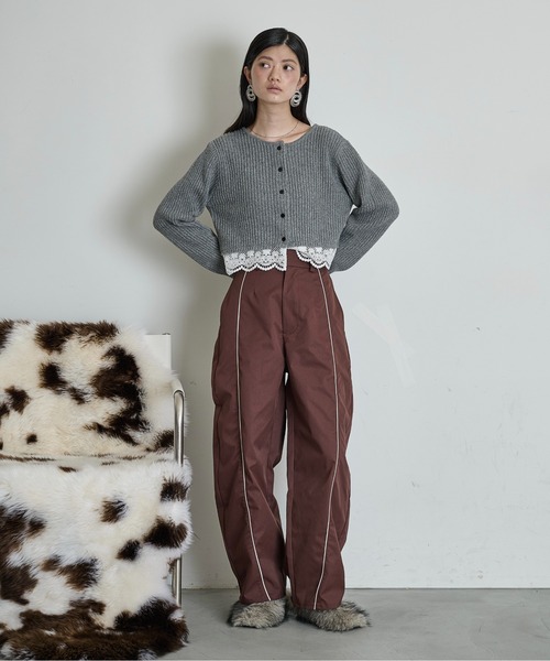 THE YOn(ザヨン)の「パイピングカーブパンツ(その他パンツ・レディース・チャコールグレー/ベージュ/ボルドー・S/M)」の18枚目の写真