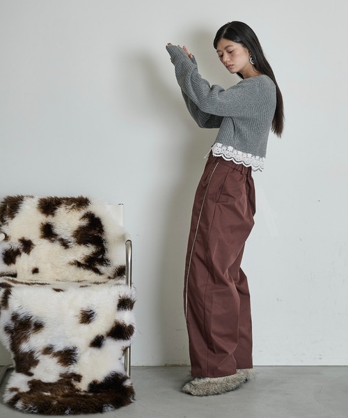 THE YOn(ザヨン)の「パイピングカーブパンツ(その他パンツ・レディース・チャコールグレー/ベージュ/ボルドー・S/M)」の19枚目の写真