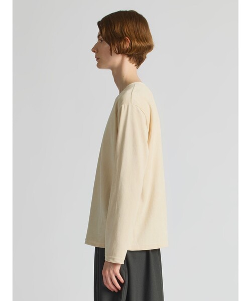 mizuiroind(ミズイロインド)の「mizuiro ind ピケロングスリーブクルーネックTシャツ(Tシャツ/カットソー・レディース・ライトグレー/アイボリー/ブラック・FREE)」の9枚目の写真