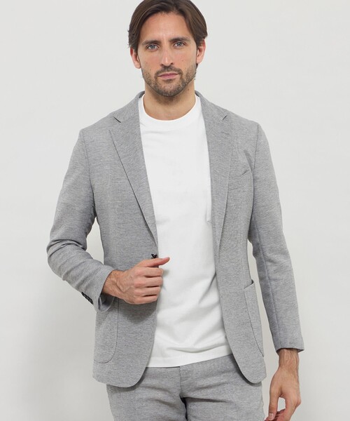 MACKINTOSH LONDON(マッキントッシュ ロンドン)の「【WEB・一部店舗限定】【BREASY JACKET】ウール混レノクロスセットアップジャケット(テーラードジャケット・メンズ・グレー/ダークネイビー・40/38)」の1枚目の写真