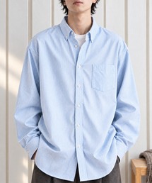 【EASY COMFORTシリーズ】ロイヤルオックス ルーズシルエット ボタンダウン長袖シャツ<イージーケア・UVカット>