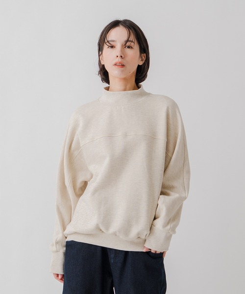 Kelen(ケレン)の「「KELEN / ケレン」裏起毛モックネックプルオーバー(Tシャツ/カットソー・レディース・オートミール/ブラック/ブルーグリーン/チャコールグレー・M)」の3枚目の写真