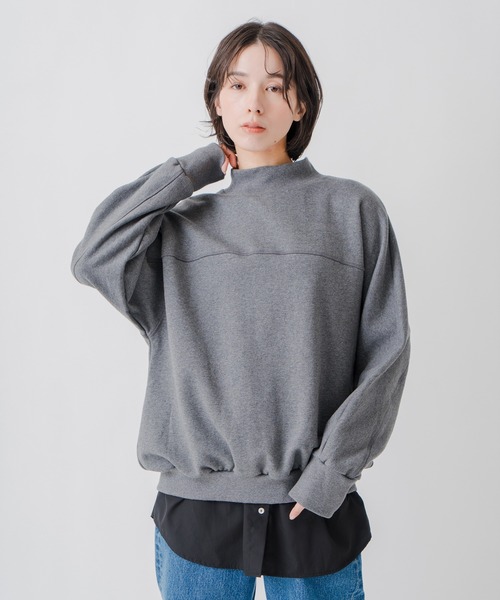 Kelen(ケレン)の「「KELEN / ケレン」裏起毛モックネックプルオーバー(Tシャツ/カットソー・レディース・オートミール/ブラック/ブルーグリーン/チャコールグレー・M)」の1枚目の写真