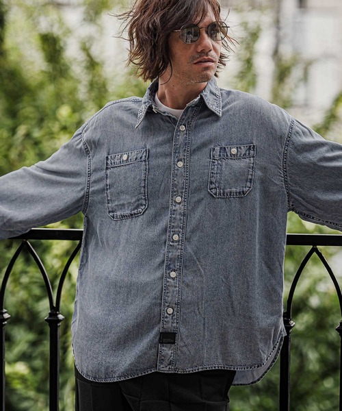 CAMBIO（カンビオ）の「ms6613-Lyocell Denim Shirt デニムシャツ(PF-262-010)（シャツ/ブラウス・メンズ・ブラック/ブルー・M/L）」の4枚目の写真