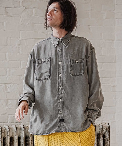 CAMBIO（カンビオ）の「ms6613-Lyocell Denim Shirt デニムシャツ(PF-262-010)（シャツ/ブラウス・メンズ・ブラック/ブルー・M/L）」の7枚目の写真