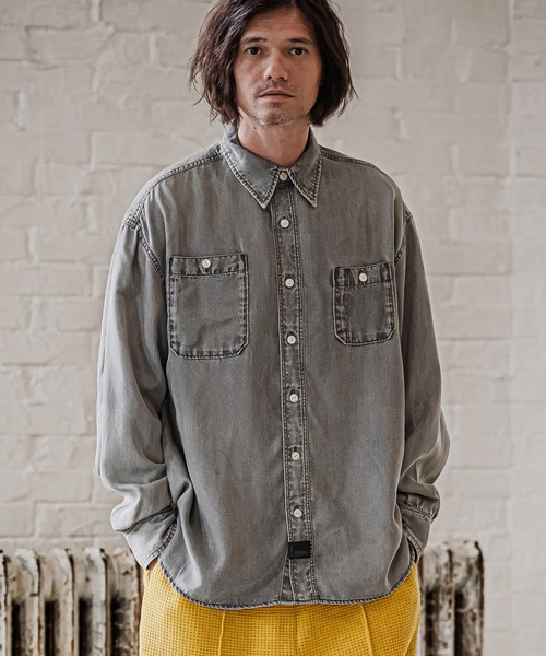 CAMBIO（カンビオ）の「ms6613-Lyocell Denim Shirt デニムシャツ(PF-262-010)（シャツ/ブラウス・メンズ・ブラック/ブルー・M/L）」の8枚目の写真