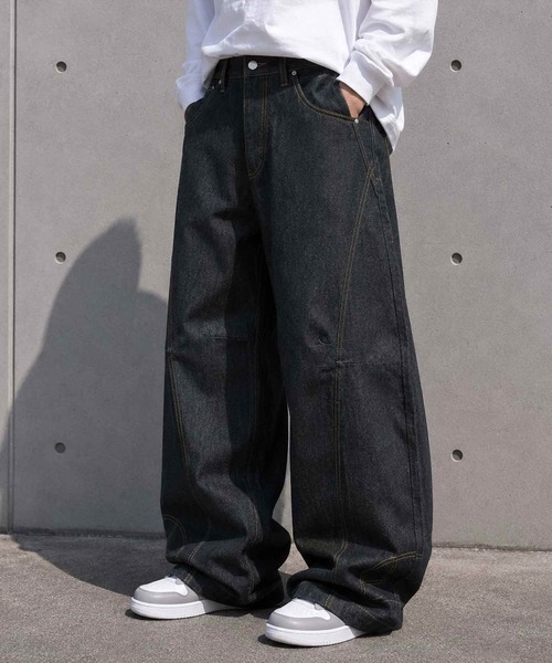 8(eight)(エイト)の「リバースカーブパンツ(デニムパンツ・メンズ・インディゴブルー/ブラック・LARGE)」の2枚目の写真