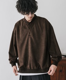 Rocky Monroe（ロッキーモンロー）の「カットコーデュロイ・スエード長袖ヘンリーネックTシャツ トレーナー（スウェット）」