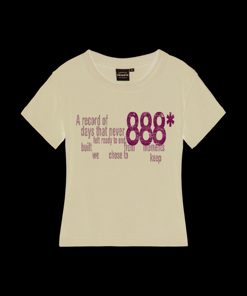 PRIMATE（プライメイト）の「RECORD レディース スリムフィット 半袖Tシャツ 6 COLORS（Tシャツ/カットソー・レディース・ホワイト/チャコール/ブラック/クリーム/ラベンダー/カーキ・LARGE/MEDIUM/SMALL）」の3枚目の写真