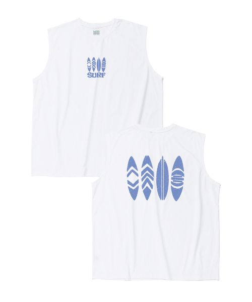 CARGOBROS(カーゴブロス)の「トラベルラインサーフドライフィットスリーブレス(ホワイト)(Tシャツ/カットソー・メンズ・その他・X-LARGE/2XL)」の1枚目の写真