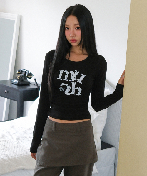 muahmuah（ムーアムーア）の「ドットスター シャーリング ロングスリーブ [ブラック]（Tシャツ/カットソー・レディース・その他・FREE）」の14枚目の写真
