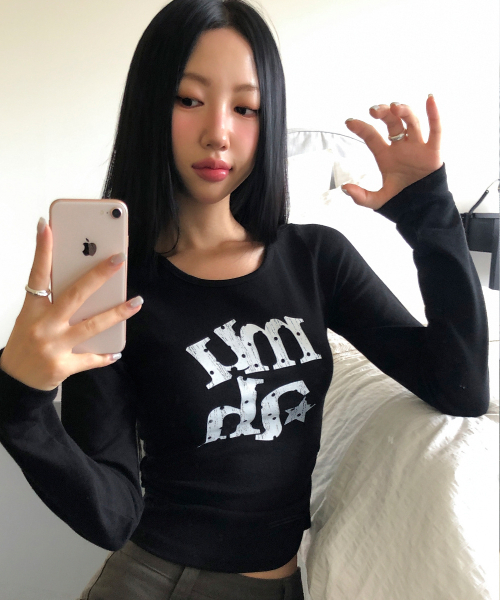 muahmuah（ムーアムーア）の「ドットスター シャーリング ロングスリーブ [ブラック]（Tシャツ/カットソー・レディース・その他・FREE）」の12枚目の写真