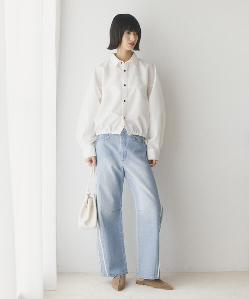 FREAK'S STORE(フリークスストア)の「Firsthand/ファーストハンド サイドフリンジ カーヴィーデニム【限定展開】(デニムパンツ・レディース・ネイビー/ブラック/サックスブルー・X-SMALL/SMALL/MEDIUM)」の12枚目の写真