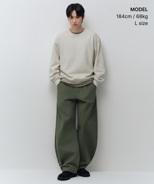 MUSINSA STANDARD（ムシンサスタンダード）の「オーバーサイズスウェットシャツ [オートミール]（スウェット・メンズ・その他・SMALL/MEDIUM/2XL/LARGE/X-LARGE/3XL）」の2枚目の写真