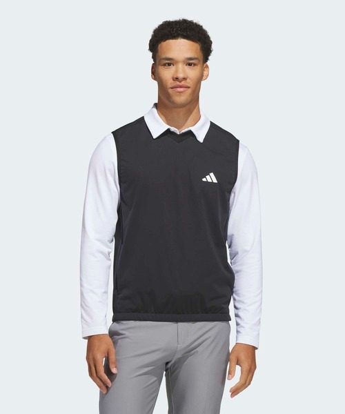 adidas(アディダス)の「ウーブン Vネック ベスト【adidas Golf/アディダスゴルフ】(ベスト・メンズ・ブラック・XX-LARGE/LARGE/MEDIUM/SMALL/X-LARGE)」の1枚目の写真
