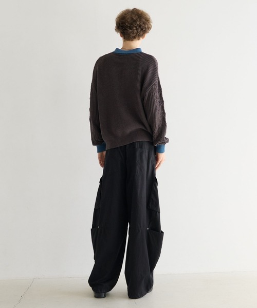 PBLIM(ページボーイリム)の「《UNISEX》パッチワークニットポロ(ニット/セーター・レディース・ベージュ/チャコールグレー・FREE)」の19枚目の写真