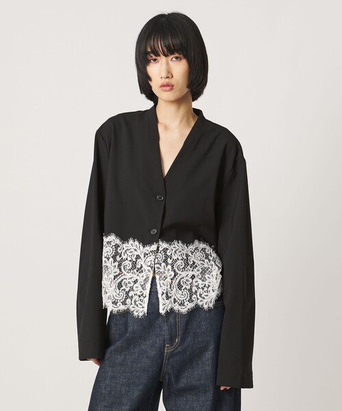 AEWEN MATOPH（イウエン マトフ）の「＜AEWEN MATOPH＞レース コンビ シャツブラウス（シャツ/ブラウス・レディース・ベージュ/ブラック・FREE）」の3枚目の写真