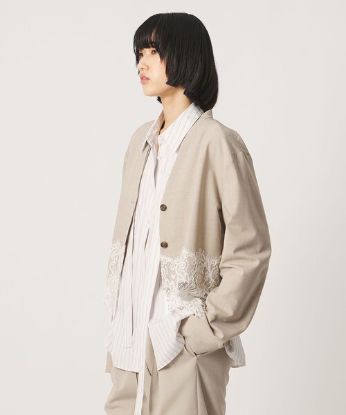 AEWEN MATOPH（イウエン マトフ）の「＜AEWEN MATOPH＞レース コンビ シャツブラウス（シャツ/ブラウス・レディース・ベージュ/ブラック・FREE）」の7枚目の写真