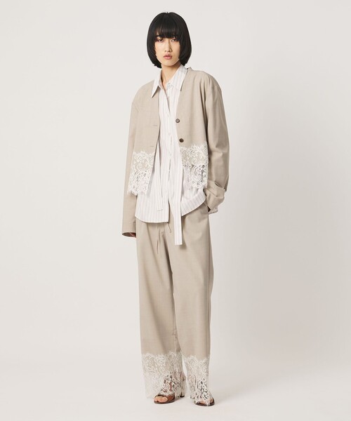 AEWEN MATOPH（イウエン マトフ）の「＜AEWEN MATOPH＞レース コンビ シャツブラウス（シャツ/ブラウス・レディース・ベージュ/ブラック・FREE）」の9枚目の写真