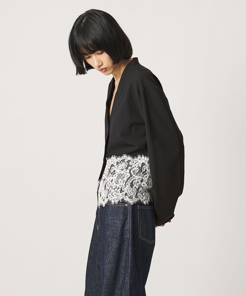 AEWEN MATOPH（イウエン マトフ）の「＜AEWEN MATOPH＞レース コンビ シャツブラウス（シャツ/ブラウス・レディース・ベージュ/ブラック・FREE）」の12枚目の写真