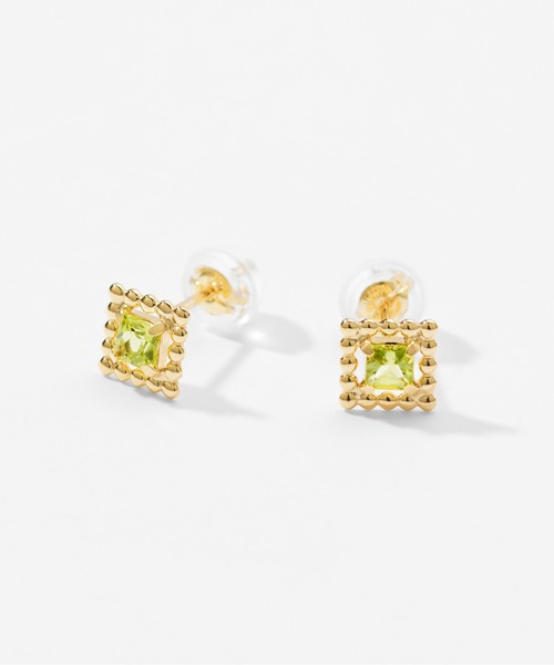 Jewel closet by L&Co.(ジュエルクローゼットバイエルアンドコー)の「K10 スクエア カラーストーン ピアス(ピアス(両耳用)・レディース・ゴールド系1/ゴールド系2/ゴールド系3/ゴールド系4/ゴールド系5・FREE)」の3枚目の写真