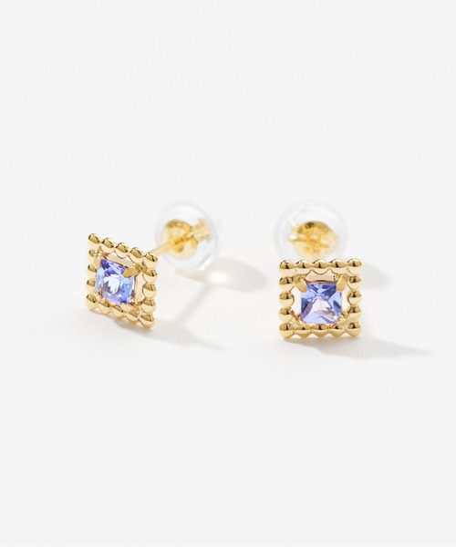 Jewel closet by L&Co.(ジュエルクローゼットバイエルアンドコー)の「K10 スクエア カラーストーン ピアス(ピアス(両耳用)・レディース・ゴールド系1/ゴールド系2/ゴールド系3/ゴールド系4/ゴールド系5・FREE)」の5枚目の写真
