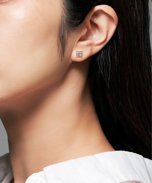Jewel closet by L&Co.(ジュエルクローゼットバイエルアンドコー)の「K10 スクエア カラーストーン ピアス(ピアス(両耳用)・レディース・ゴールド系1/ゴールド系2/ゴールド系3/ゴールド系4/ゴールド系5・FREE)」の8枚目の写真