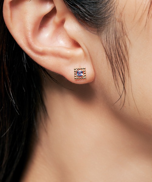 Jewel closet by L&Co.(ジュエルクローゼットバイエルアンドコー)の「K10 スクエア カラーストーン ピアス(ピアス(両耳用)・レディース・ゴールド系1/ゴールド系2/ゴールド系3/ゴールド系4/ゴールド系5・FREE)」の17枚目の写真