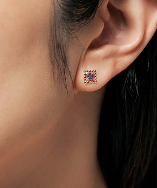 Jewel closet by L&Co.(ジュエルクローゼットバイエルアンドコー)の「K10 スクエア カラーストーン ピアス(ピアス(両耳用)・レディース・ゴールド系1/ゴールド系2/ゴールド系3/ゴールド系4/ゴールド系5・FREE)」の18枚目の写真