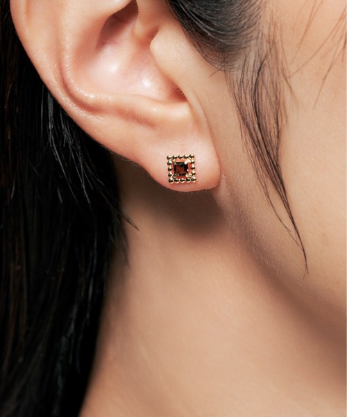 Jewel closet by L&Co.(ジュエルクローゼットバイエルアンドコー)の「K10 スクエア カラーストーン ピアス(ピアス(両耳用)・レディース・ゴールド系1/ゴールド系2/ゴールド系3/ゴールド系4/ゴールド系5・FREE)」の21枚目の写真
