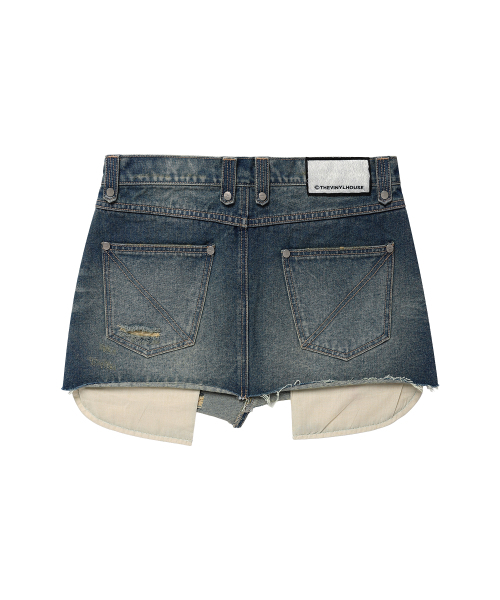 THEVINYLHOUSE(ザバイニルハウス)の「UNBALANCE MICRO DENIM SKIRT (W) BLUE(スカート・レディース・その他・SMALL/LARGE/MEDIUM)」の2枚目の写真