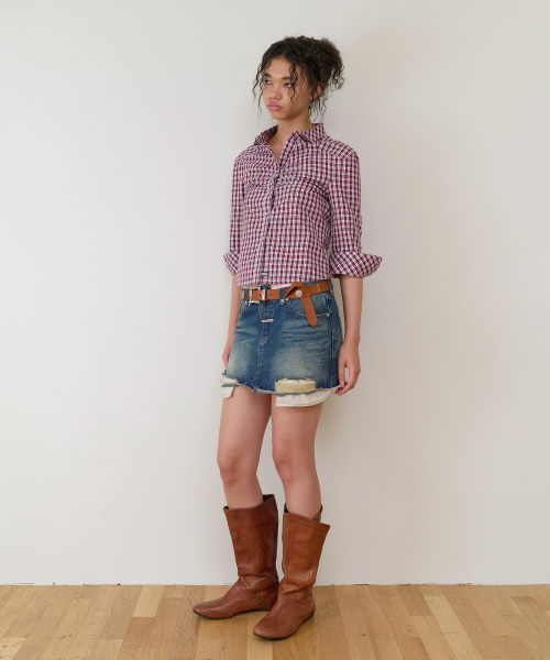 THEVINYLHOUSE(ザバイニルハウス)の「UNBALANCE MICRO DENIM SKIRT (W) BLUE(スカート・レディース・その他・SMALL/LARGE/MEDIUM)」の7枚目の写真