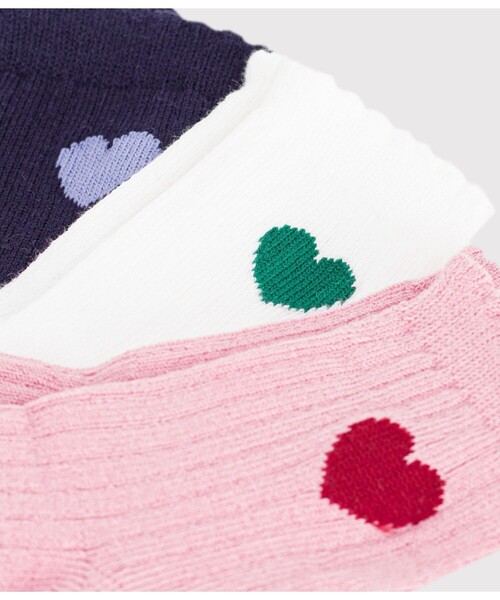 PETIT BATEAU（プチバトー）の「ハート柄ソックス３枚組（ソックス/靴下・キッズ・その他1・3MONTH）」の2枚目の写真