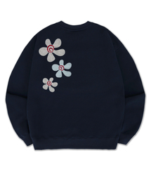 LOVE BLOOM 刺繍スウェットTシャツ AMM1410(ネイビー)