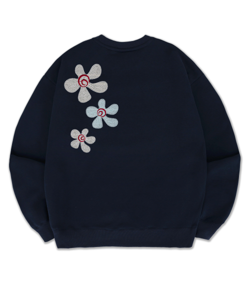 ambler(エムブラー)の「LOVE BLOOM 刺繍スウェットTシャツ AMM1410(ネイビー)(スウェット・レディース・その他・SMALL/MEDIUM/LARGE)」の1枚目の写真