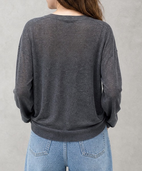 JOCOSA(ジョコサ)の「ウール混 深Vネック カーディガン(カーディガン/ボレロ・レディース・ブラック/ブラウン/アイボリー/グレー・FREE)」の6枚目の写真