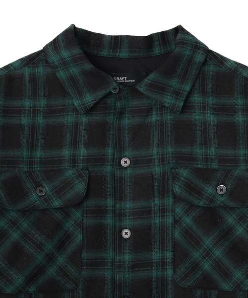 CRAFT STANDARD BOUTIQUE(クラフトスタンダードブティック)の「ネルタータンチェックシャツ(シャツ/ブラウス・メンズ・ブラック/グリーン/ホワイト・L/M)」の7枚目の写真