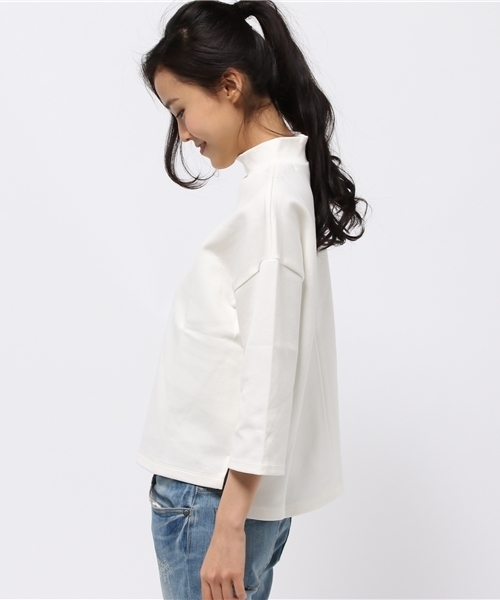 Rouge vif(ルージュヴィフ)の「ハイネックPO(Tシャツ/カットソー・レディース・ホワイト/ネイビー・FREE)」の4枚目の写真