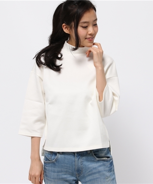 Rouge vif(ルージュヴィフ)の「ハイネックPO(Tシャツ/カットソー・レディース・ホワイト/ネイビー・FREE)」の12枚目の写真