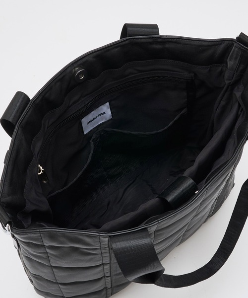 ADAM PATEK(アダムパテック)の「mko13956-w-r leather quilting medium tote キルティングトートバッグ(AP2629018)(トートバッグ・メンズ・ブラック・FREE)」の10枚目の写真