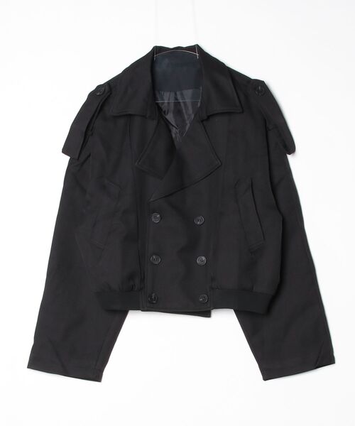 Shoowtime(ショウタイム)の「Military Double Breasted Cropped Pea Coat / ミリタリーダブルブレステッドクロップドPコート(ピーコート・メンズ・ブラック/グレー・LARGE/MEDIUM/X-LARGE)」の1枚目の写真