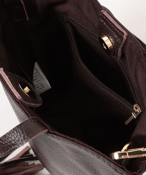 COOCO(クーコ)の「【CO】【cooco】シュリンクレザーバケツ型ミニ2WAYトートバッグ(トートバッグ・レディース・ブラック/ダークブラウン・FREE)」の5枚目の写真