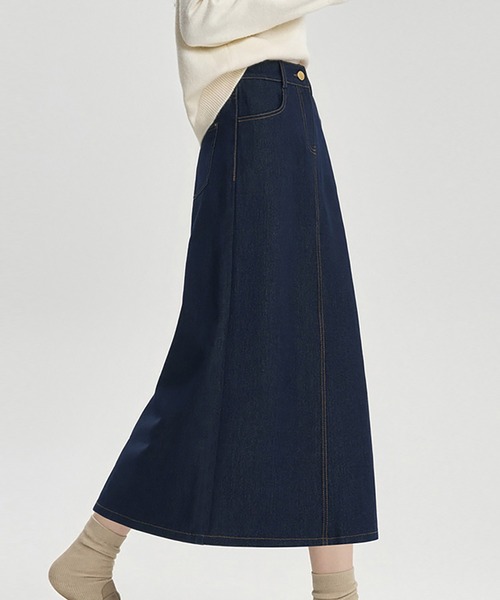 Doux Belle(ドゥーベル)の「ステッチワークデニムスカート(デニムスカート・レディース・ブラック/ダークブルー・LARGE/MEDIUM/X-LARGE)」の11枚目の写真