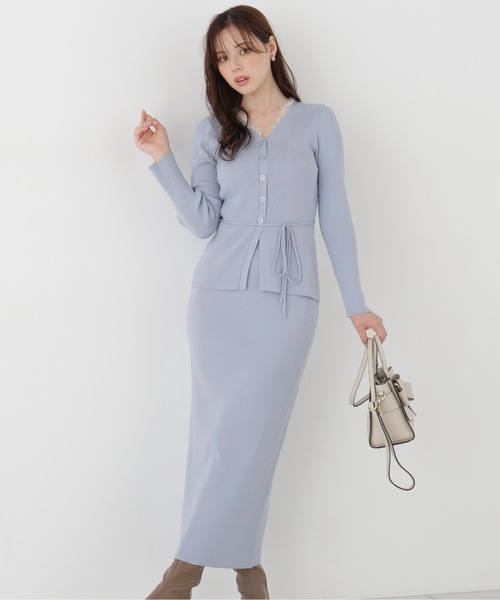 PROPORTION BODY DRESSING(プロポーションボディドレッシング)の「<a>レースリブカーデSET UP / 1216240102(ワンピース・レディース・ブルー/ブラック/カーキ・P/S/MEDIUM)」の3枚目の写真